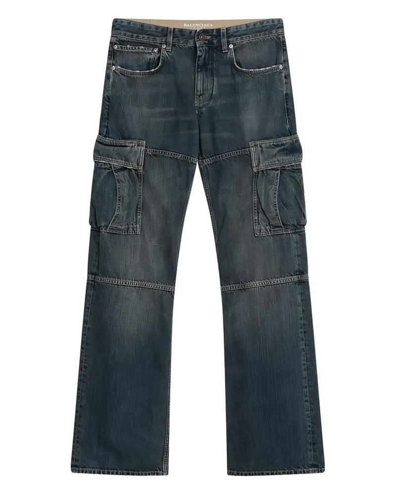Balenciaga Jeans mit Logo-Patch - Blau Blau