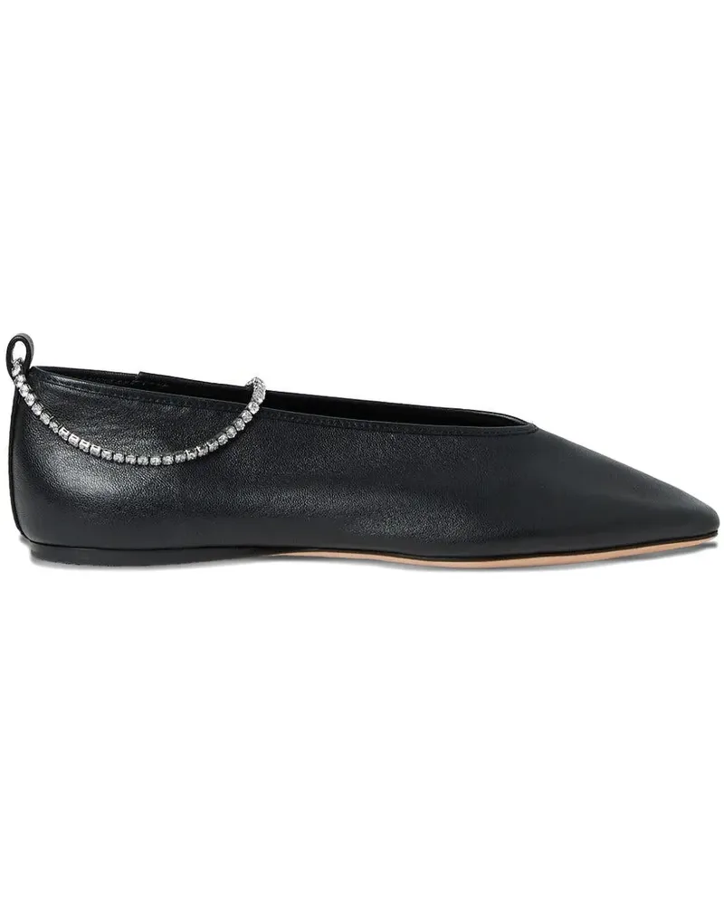 Loeffler Randall Emery crystal-strap ballet flats - Schwarz Schwarz
