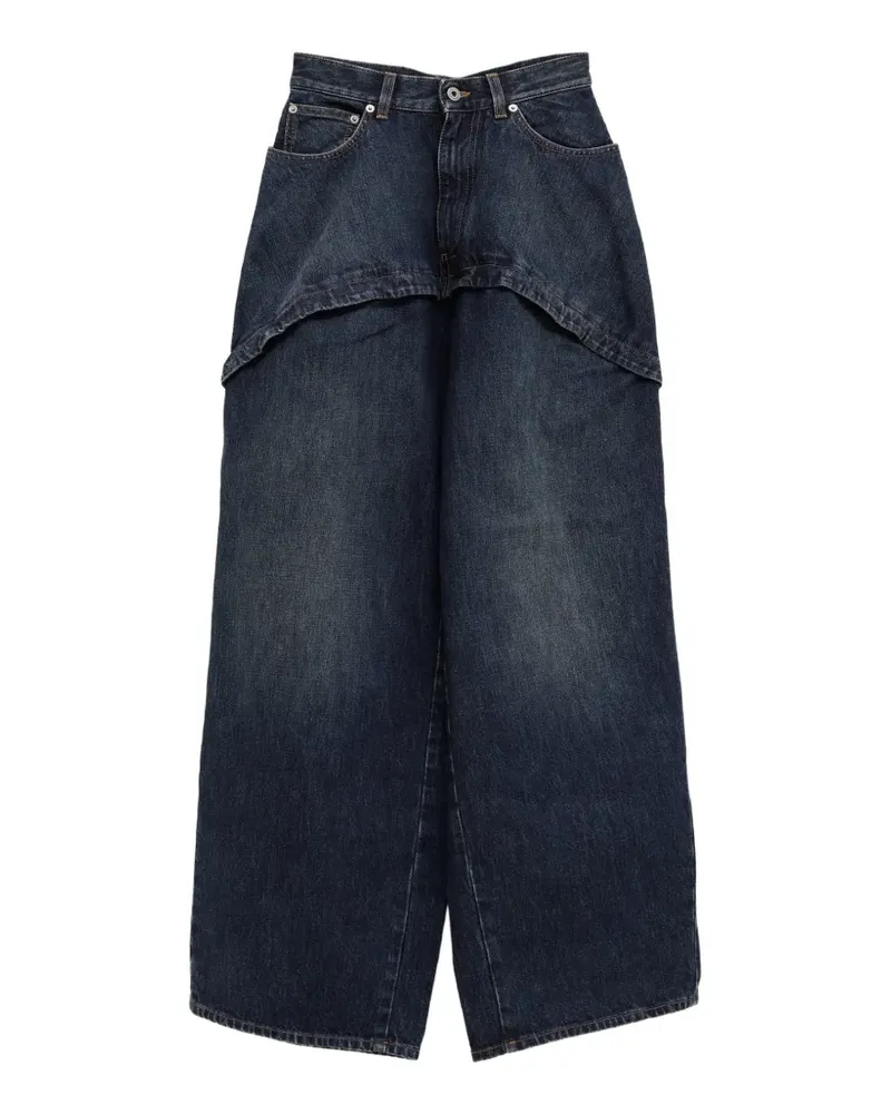 Loewe layered-detail wide-leg jeans - Blau Blau