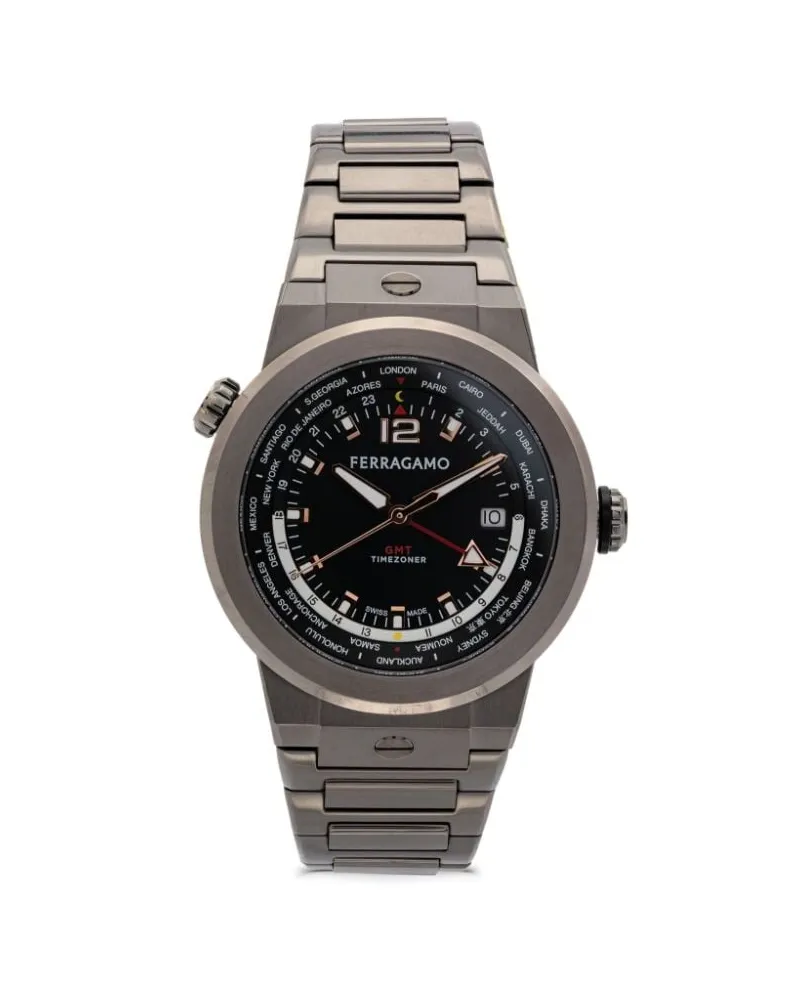 Ferragamo F-80 WorldTime 43mm - Schwarz Schwarz