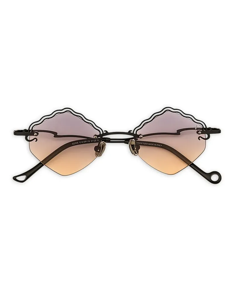 Eyepetizer Seine scalloped-edges sunglasses - Schwarz Schwarz