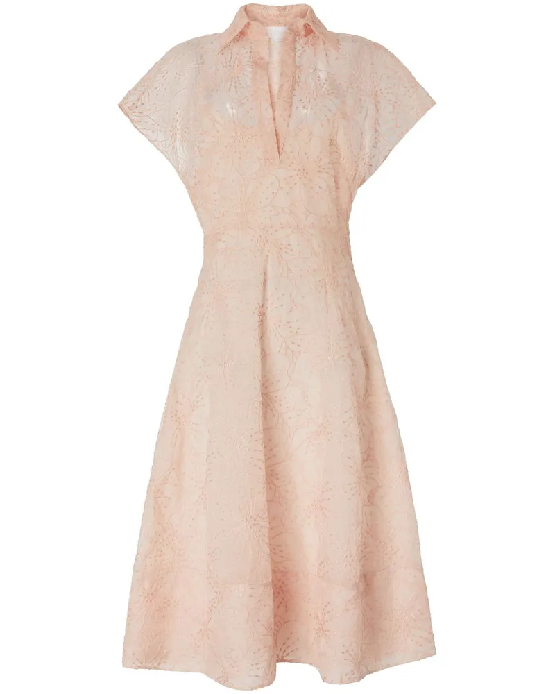 Genny Midikleid mit Stickerei - Rosa Rosa