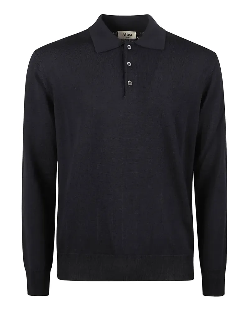 Altea Gestricktes Poloshirt - Blau Blau