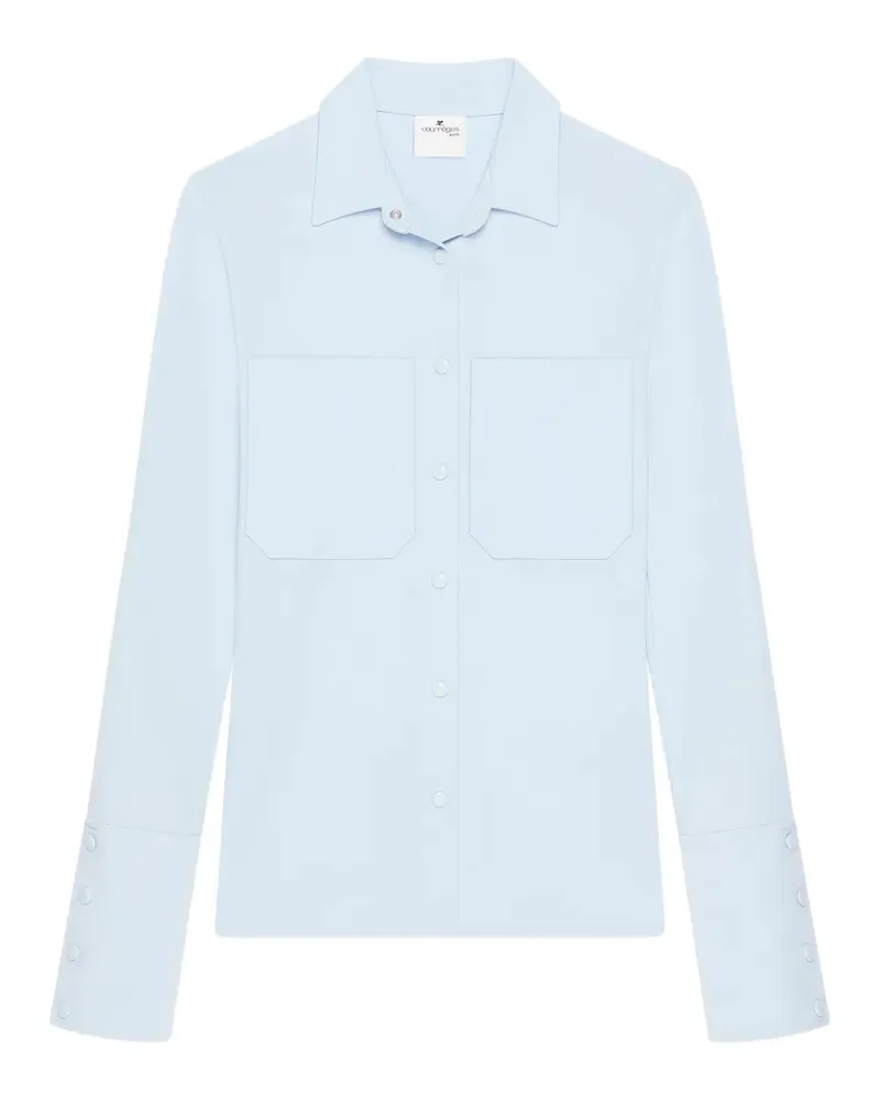 Courrèges Jerseyhemd mit Taschen - Blau Blau