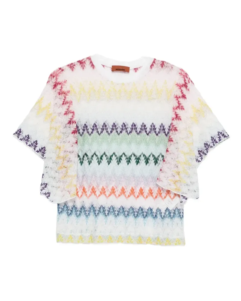 Missoni flutter-sleeve T-shirt - Weiß Weiß