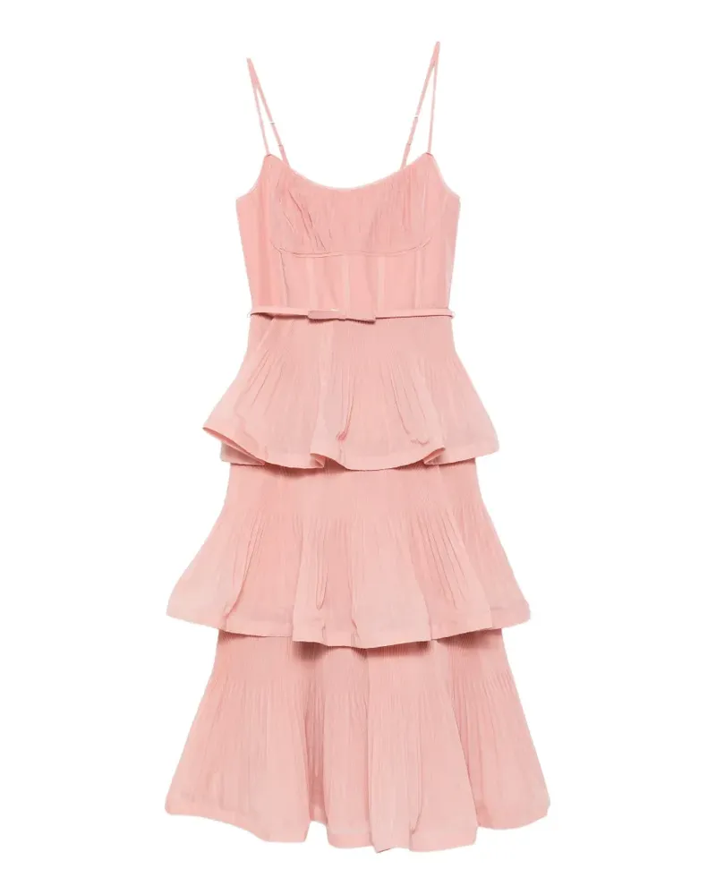 Zimmermann tiered belted midi dress - Rosa Rosa