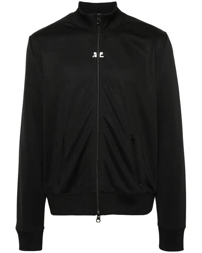 Courrèges Sportjacke mit Logo-Stickerei - Schwarz Schwarz