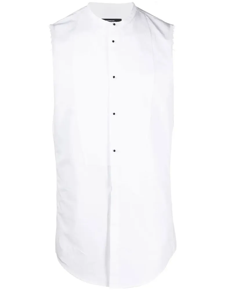Dsquared2 Hemd ohne Kragen - Weiß Weiß