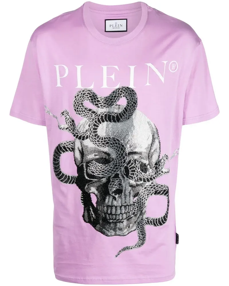 Philipp Plein T-Shirt mit Schlangen-Print - Violett Violett