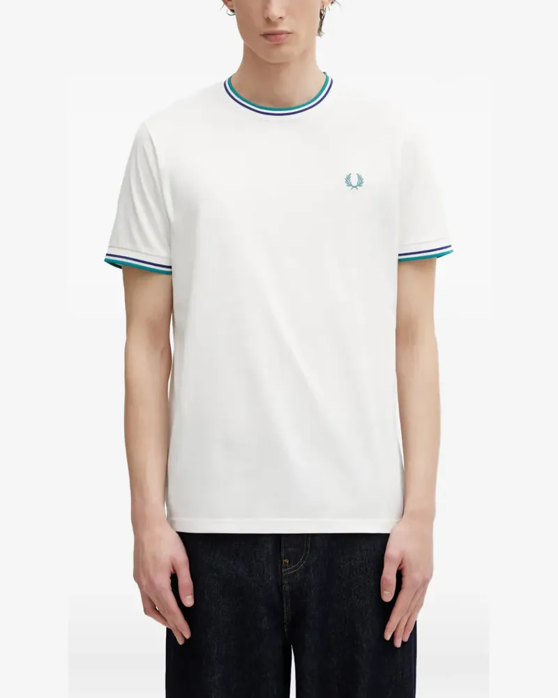 Fred Perry T-Shirt mit Kontrastdetails - Weiß Weiß