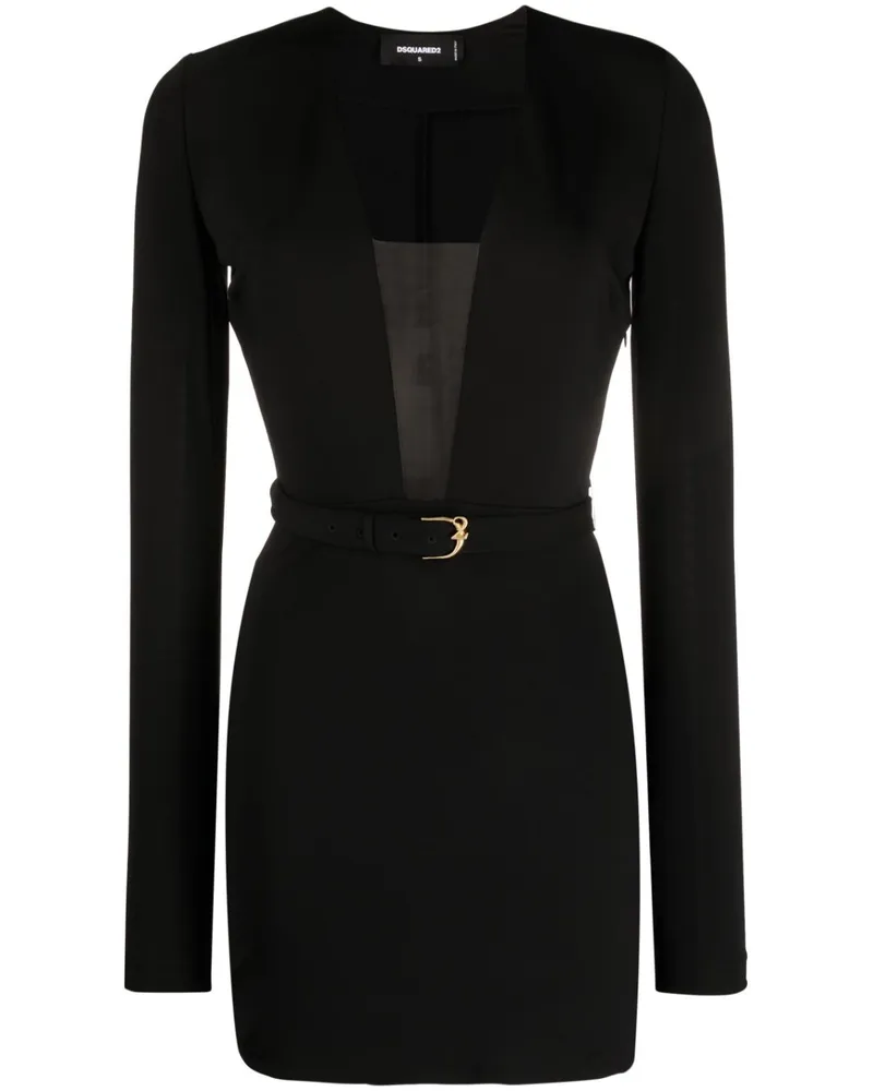 Dsquared2 Minikleid mit tiefem Ausschnitt - Schwarz Schwarz