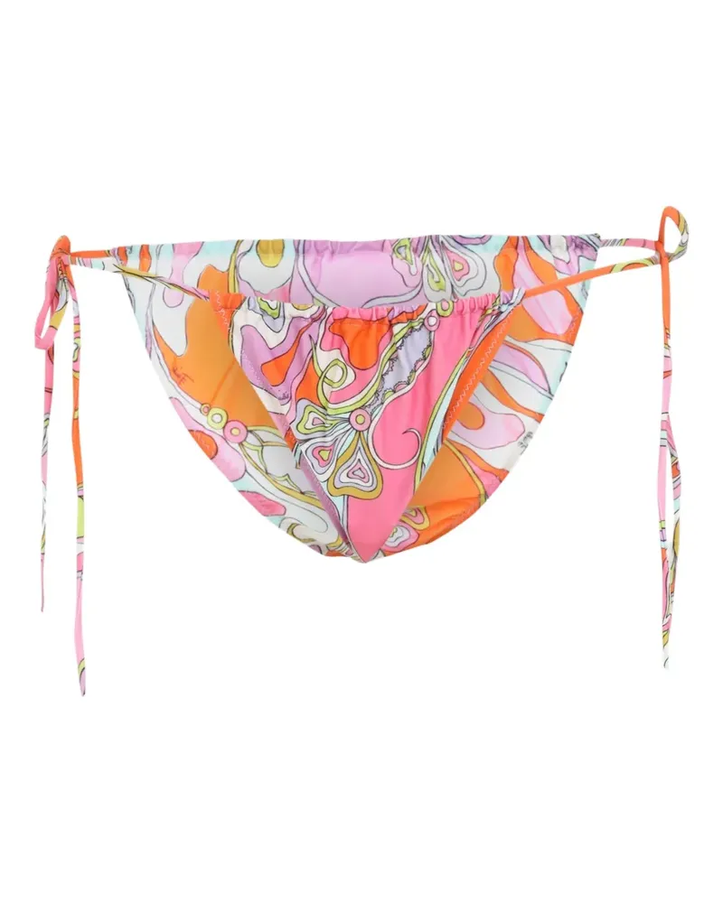 Emilio Pucci abstract-print side-tie bikini bottoms - Orange Orange
