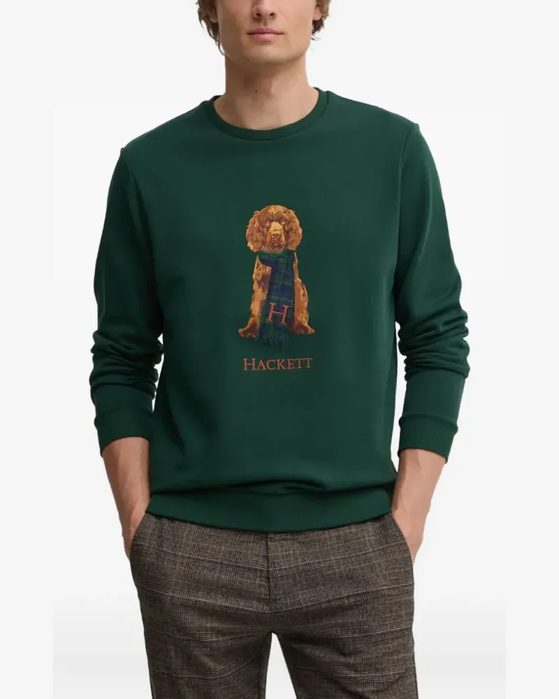 Hackett Sweatshirt mit Hunde-Print - Grün Grün