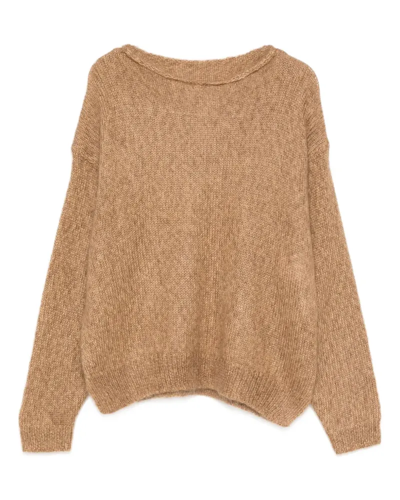 C.T.plage Pullover mit U-Boot-Ausschnitt - Braun Braun