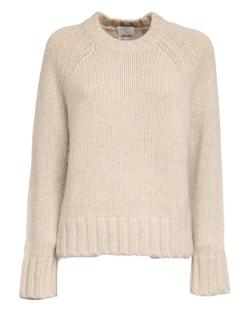 ALLUDE Gerippter Pullover mit rundem Ausschnitt - Nude Nude