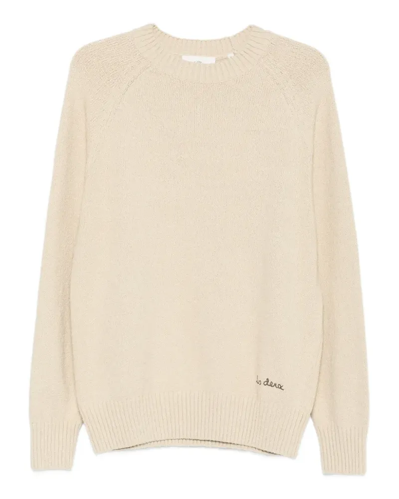 LES DEUX raglan-sleeve logo-embroidered sweater - Nude Nude