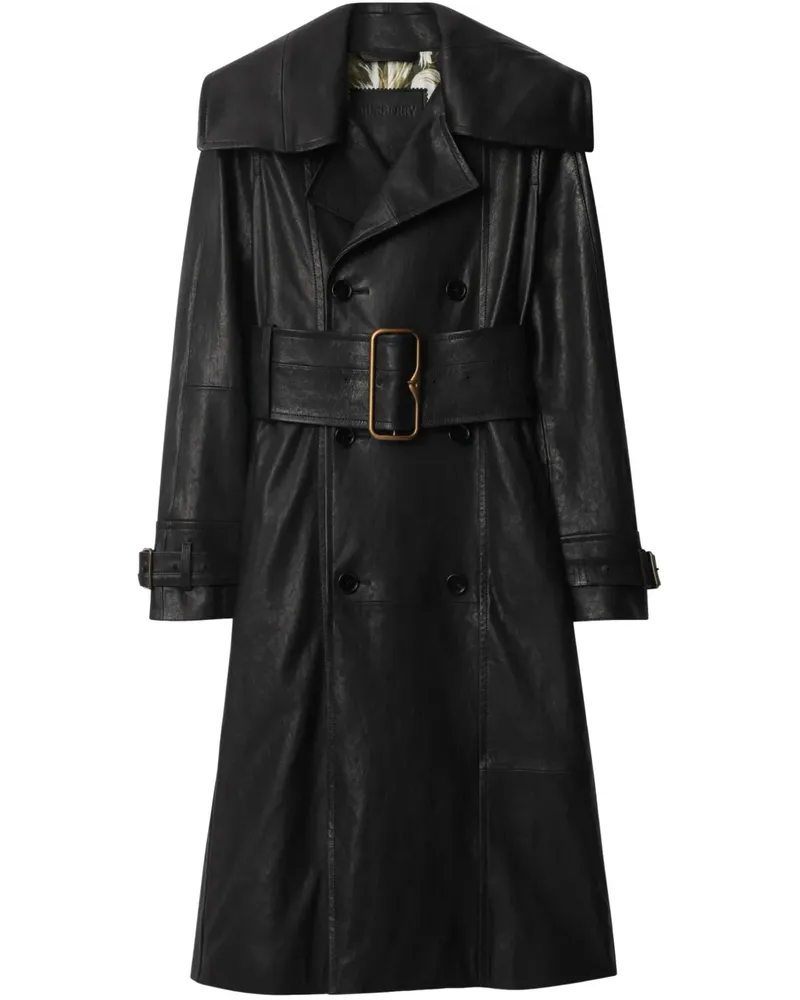 Burberry Mantel aus Leder - Schwarz Schwarz