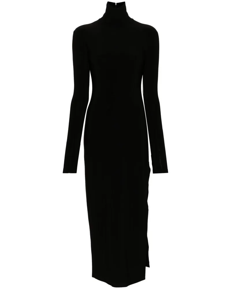 Norma Kamali Maxikleid mit seitlichem Schlitz - Schwarz Schwarz