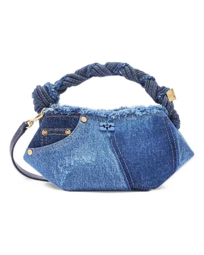Ganni Tote Bag mit ausgefranstem Henkel - Blau Blau