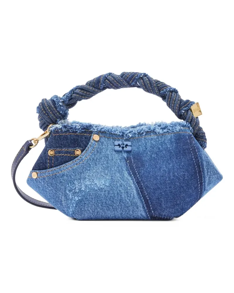 Ganni Tote Bag mit ausgefranstem Henkel - Blau Blau