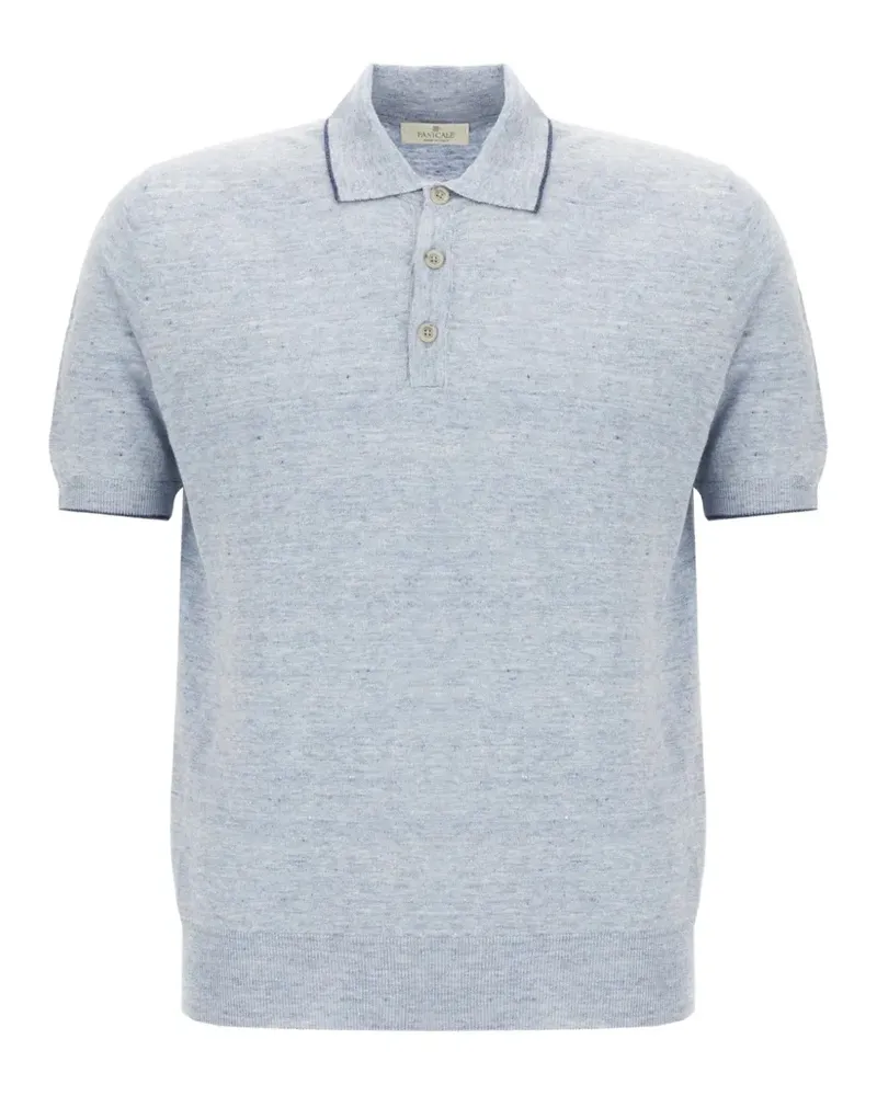 PANICALE Cashmere short-sleeve polo shirt - Blau Blau