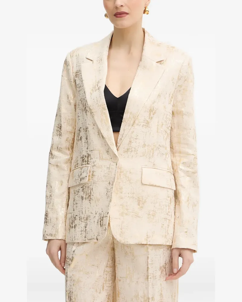 Silvian Heach Khulto distressed-effect single-breasted blazer - Nude Nude