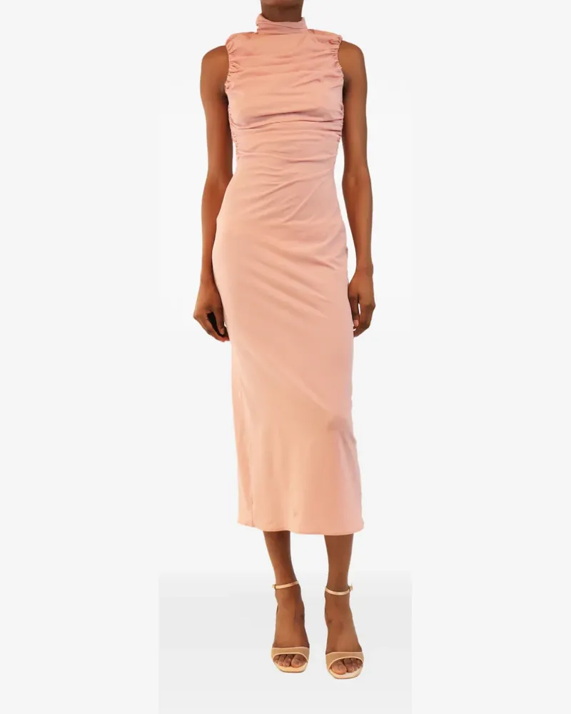 Magda Butrym Gerafftes Midikleid - Rosa Rosa