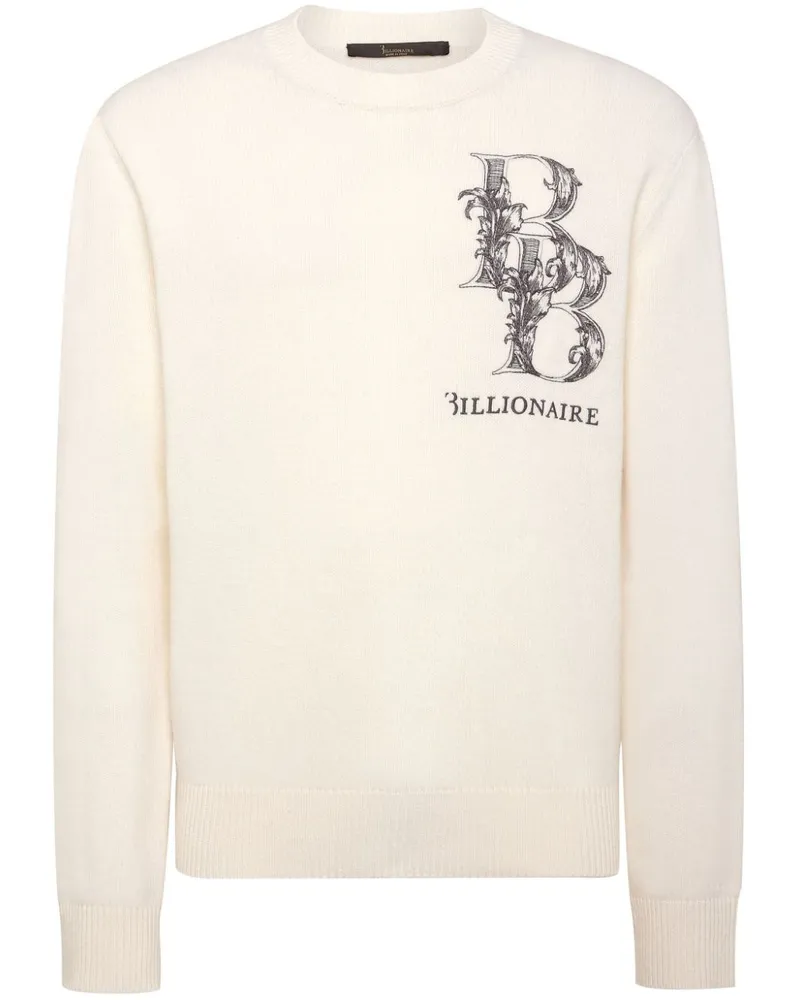 Billionaire Pullover mit Monogramm-Print - Weiß Weiß