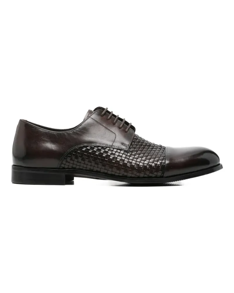 Alberto Gozzi woven-panel derby shoes - Braun Braun