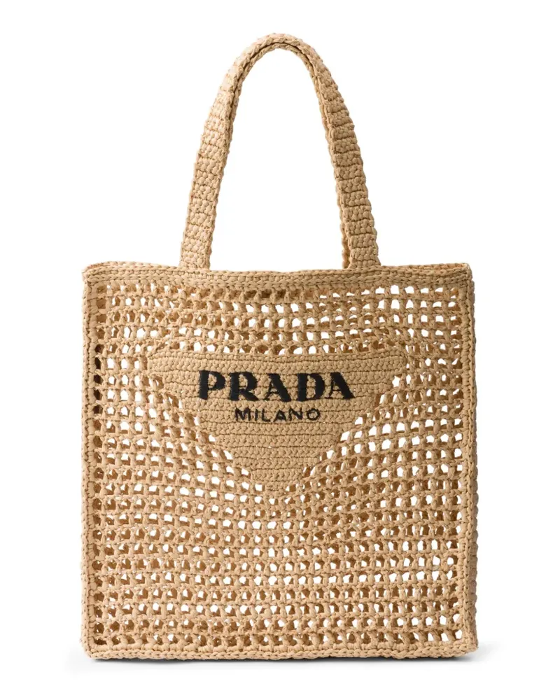 Prada Handtasche mit Triangel-Logo - Nude Nude