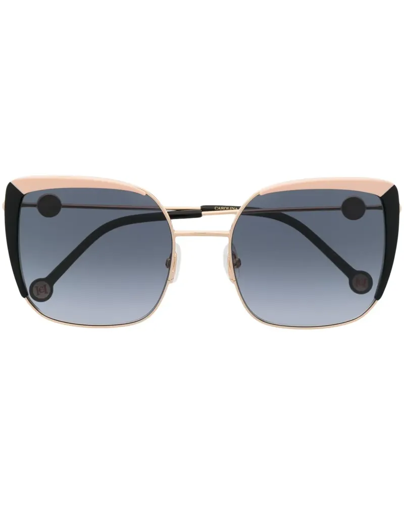 Carolina Herrera New York Sonnenbrille mit eckigem Gestell - Schwarz Schwarz