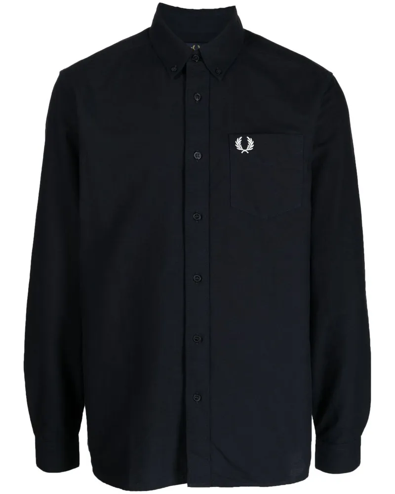 Fred Perry Besticktes Oxford-Hemd - Blau Blau