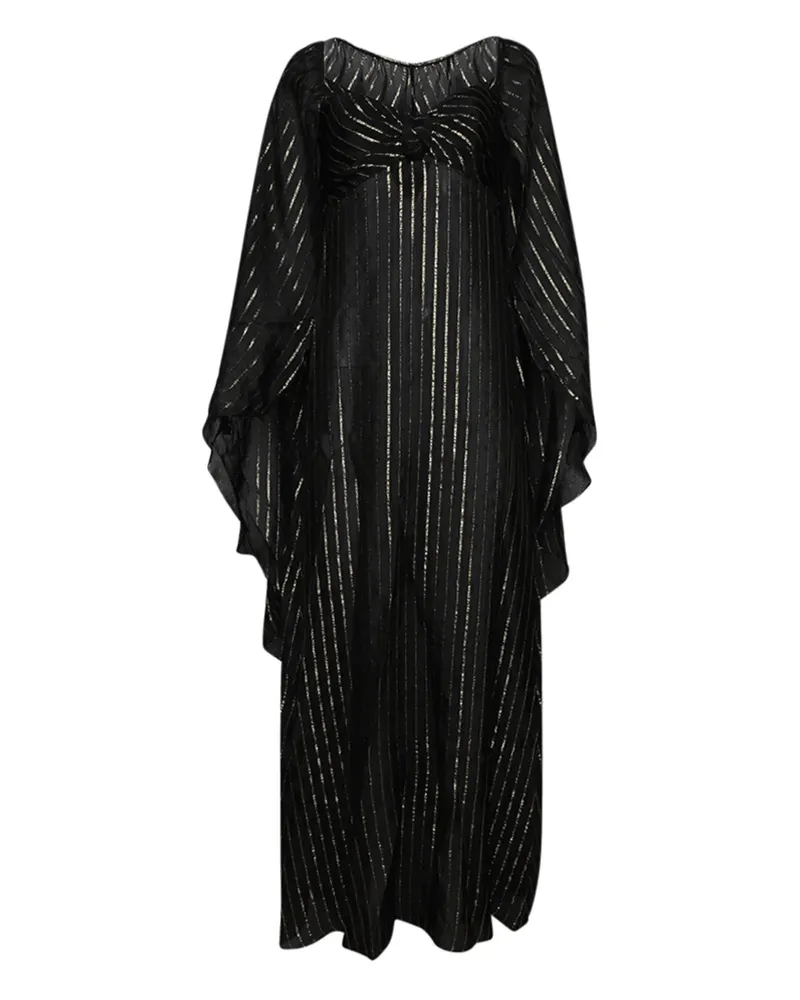 Johanna Ortiz Gestreiftes Promise of Splendor Maxikleid im Metallic-Look - Schwarz Schwarz