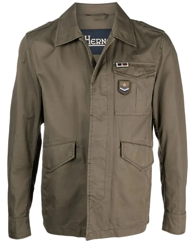 Herno Military-Jacke mit Patch - Grün Grün