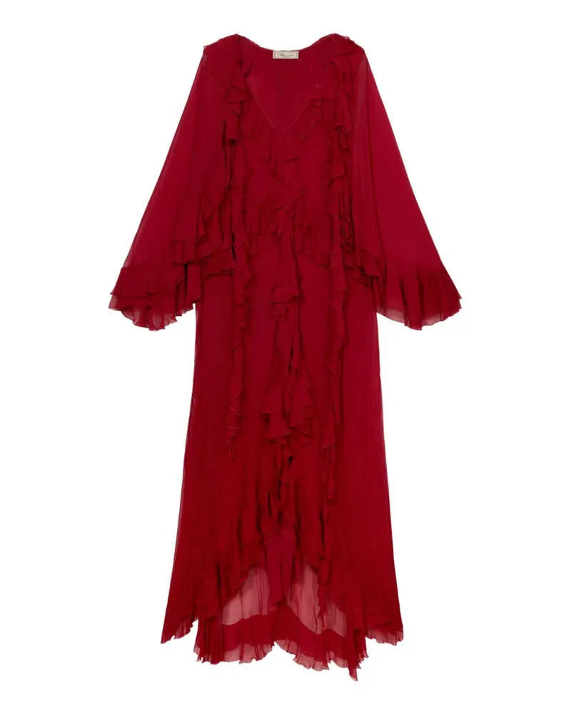 Blumarine Maxikleid mit Rüschen - Rot Rot