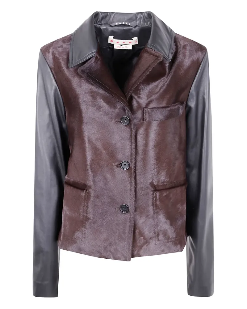 Marni calf hair leather jacket - Braun Braun