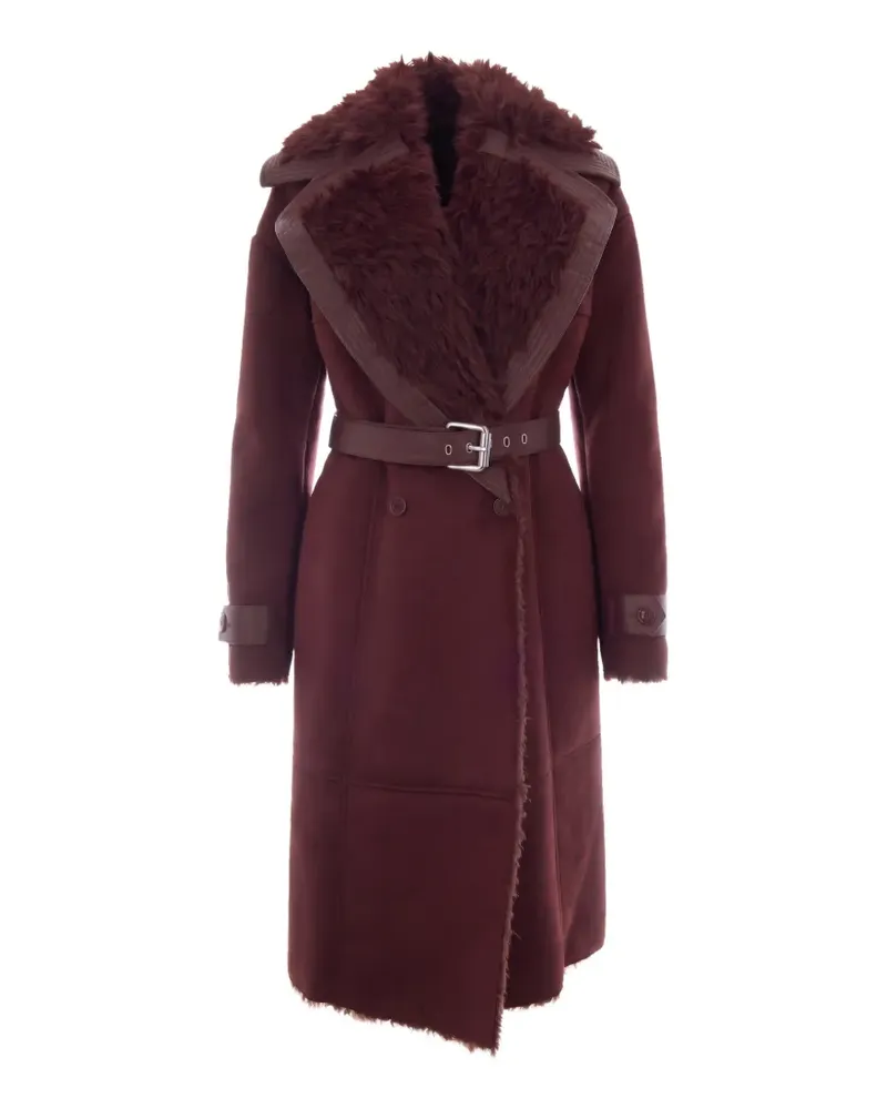 Patrizia Pepe Mantel aus Faux Shearling - Rot Rot