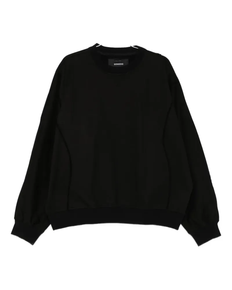 SONGZIO cut-out dolman-sleeve sweatshirt - Schwarz Schwarz