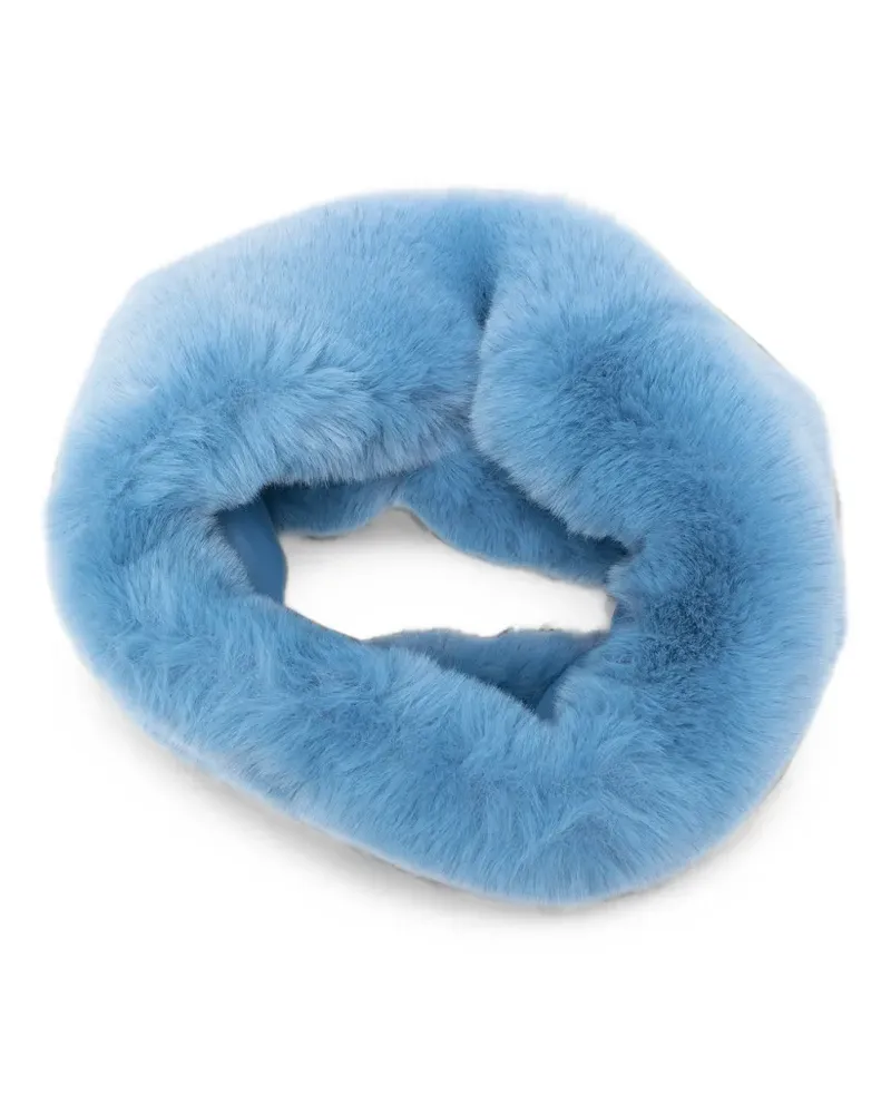 FRANKIE Shop Schal aus Faux Fur - Blau Blau