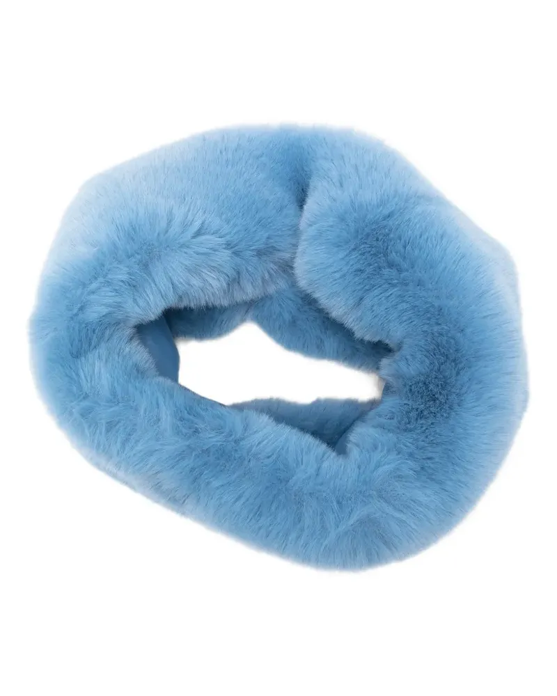 FRANKIE Shop Schal aus Faux Fur - Blau Blau