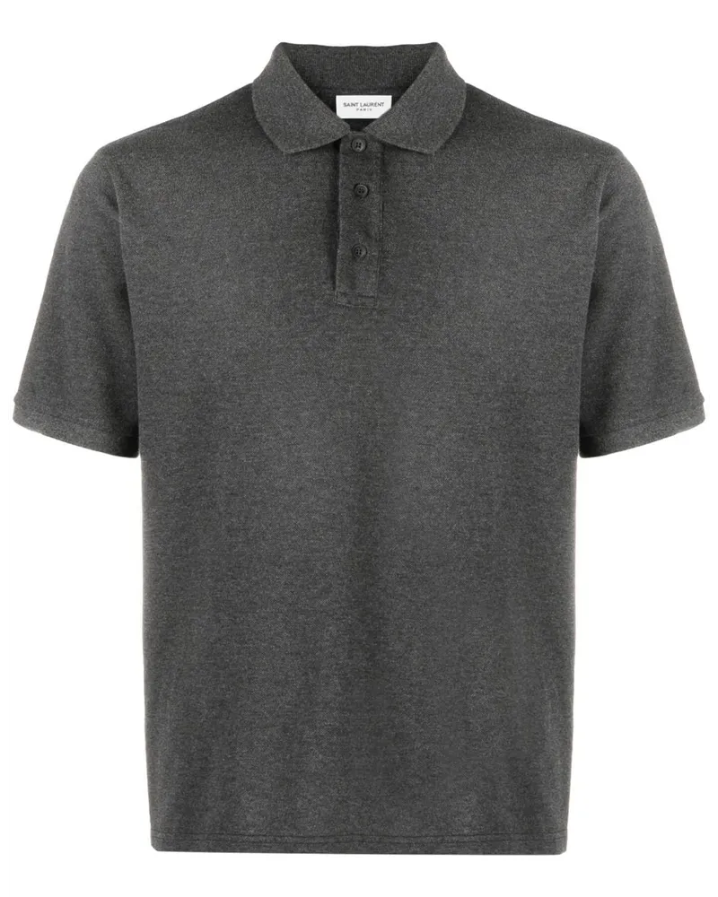 Saint Laurent Kurzärmeliges Poloshirt - Grau Grau