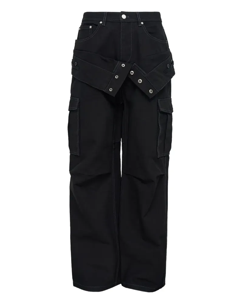 Andersson Bell Cargo-Jeans mit doppeltem Bund - Schwarz Schwarz