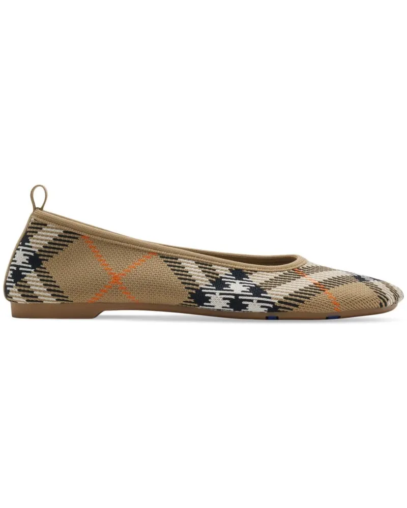 Burberry Karierte Ballerinas aus Strick - Nude Nude