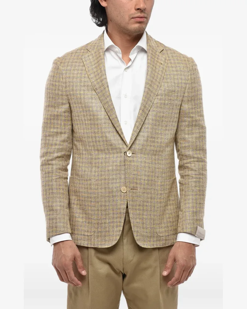 Corneliani gingham linen-blend blazer - Gelb Gelb