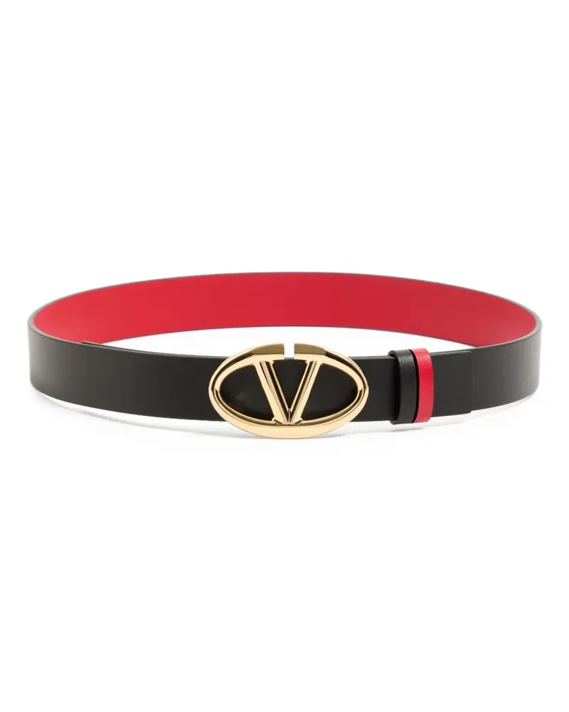Valentino Garavani Vlogo The Bold Edition Wendegürtel aus Kalbsleder 30mm - Schwarz Schwarz