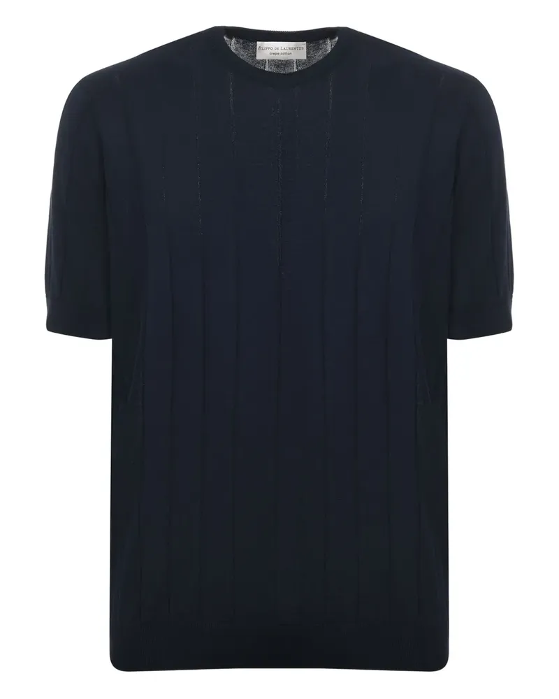 Filippo de Laurentiis T-Shirt aus geripptem Strick - Blau Blau