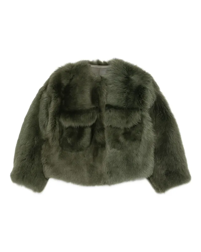 Manzoni 24 lambskin flap-pocket jacket - Grün Grün