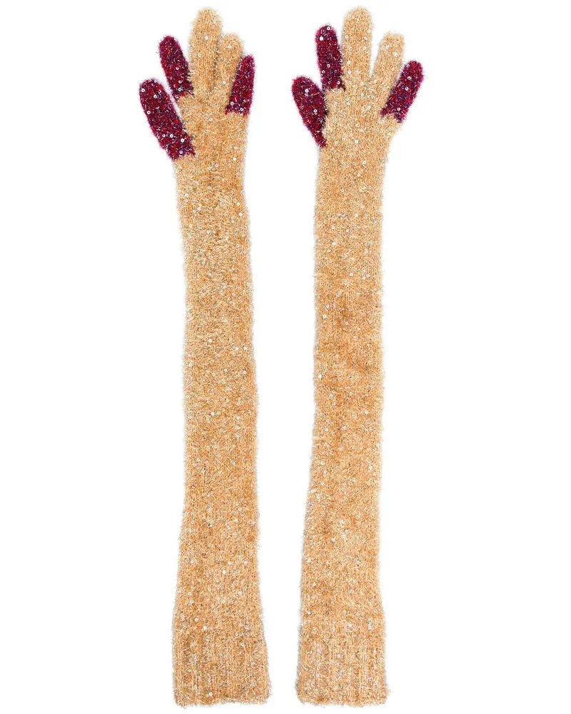 KIKO KOSTADINOV Handschuhe mit Glitter - Gold Gold