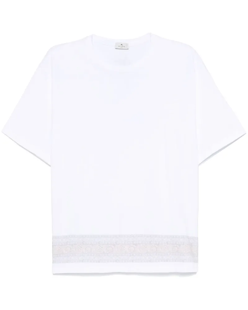 Etro T-Shirt mit Paisleymuster - Weiß Weiß