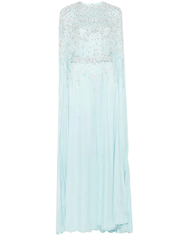 Dina Melwani Maxikleid aus Seide - Blau Blau